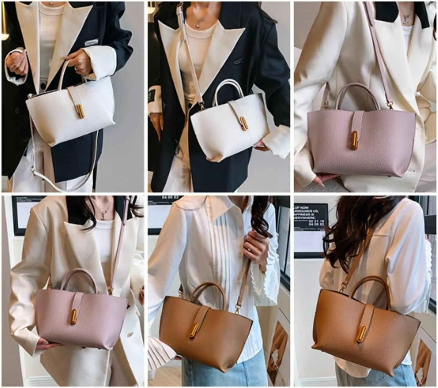 Women's Elegant Solid Color French Style Handbag, Classic Double Zip Top Handle Satchel Bag, Women Wedding Party Clutch