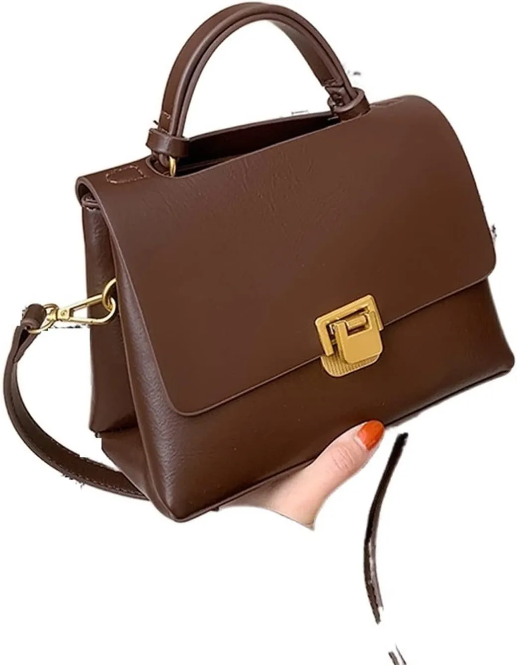 Women's Handbags Handbag Winter Leather Women's Purse Purse Shoulder Bag Women's Handbag(Coffee)