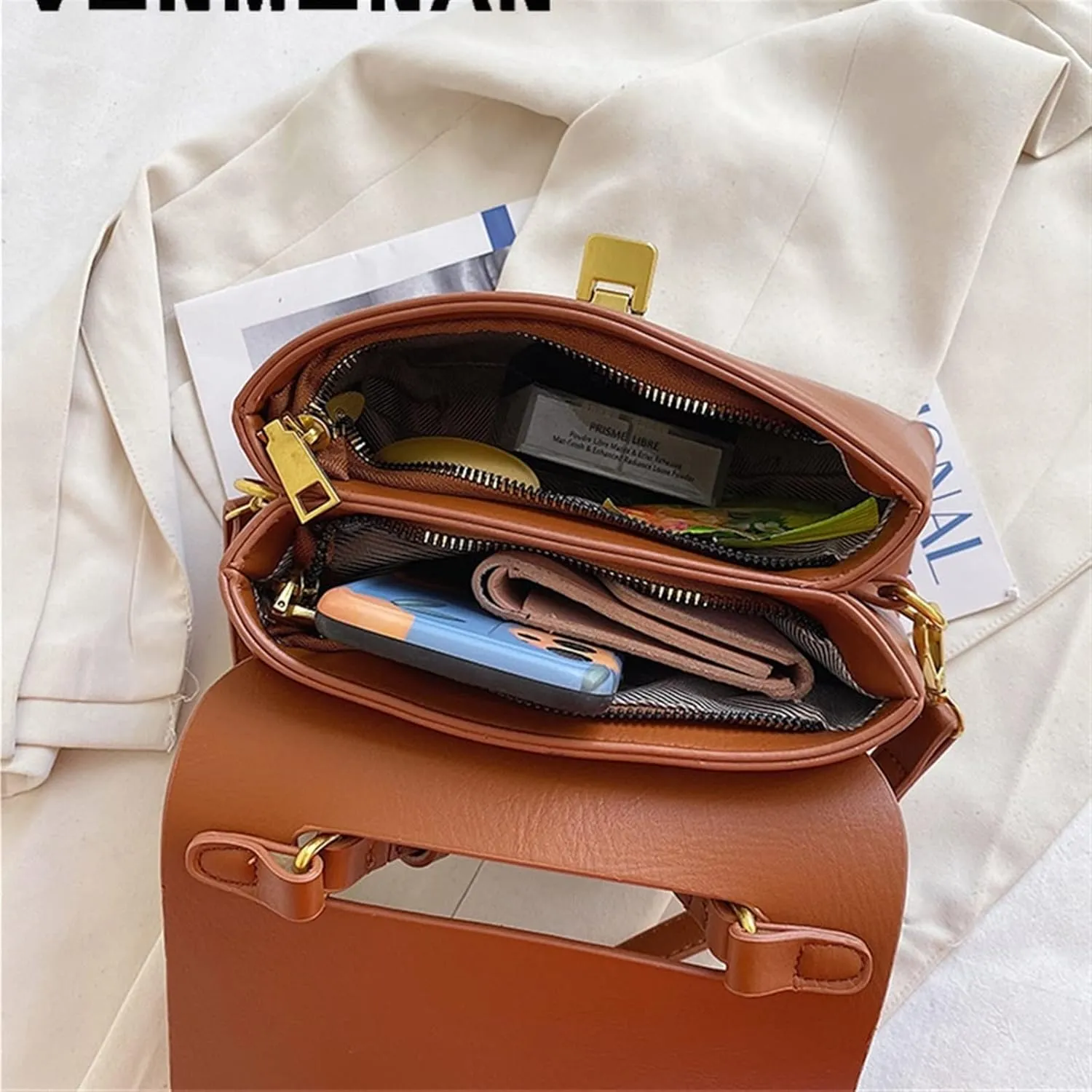 Women's Handbags Handbag Winter Leather Women's Purse Purse Shoulder Bag Women's Handbag(Coffee)