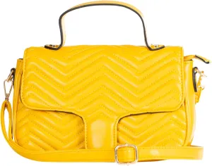 Women’s Quilted Faux Leather Satchel Bag – Top Handle & Crossbody Strap – Heart Detail Purse – Kiki