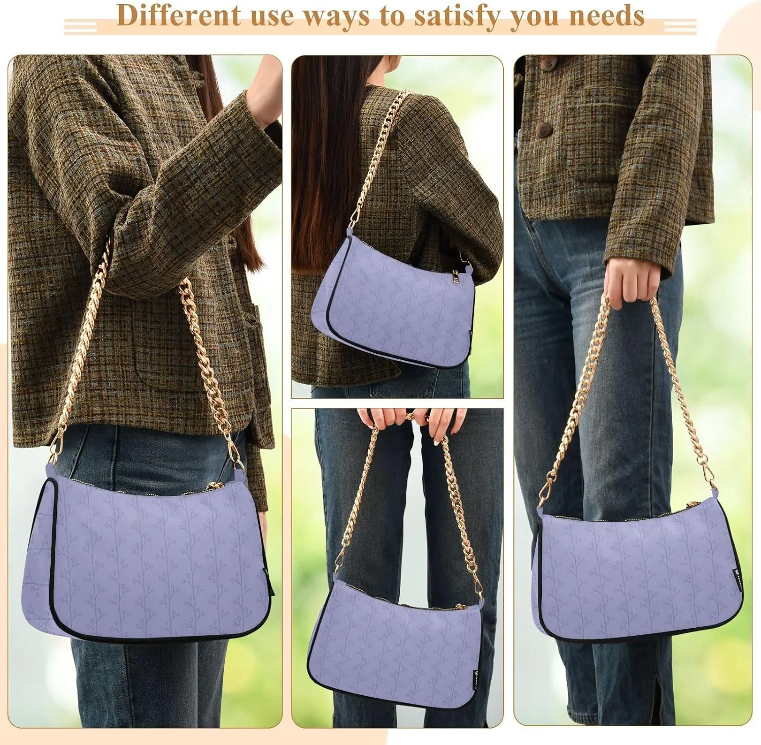 Women's Shoulder Handbags Chain Shoulder Brace for Women Bag Botanical Print Ladies Vacation Handbags Tote Purse,Multi1