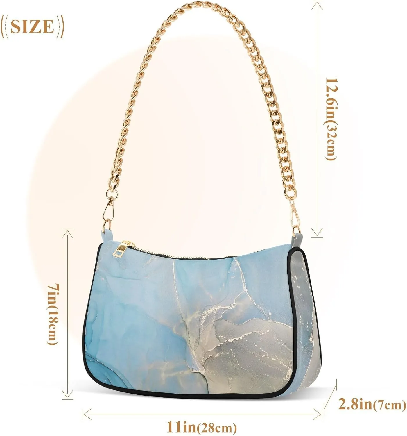 Women's Shoulder Handbags Chain Shoulder Brace for Women Bag Marble Print Ladies Vacation Handbags Tote Purse,Multi1