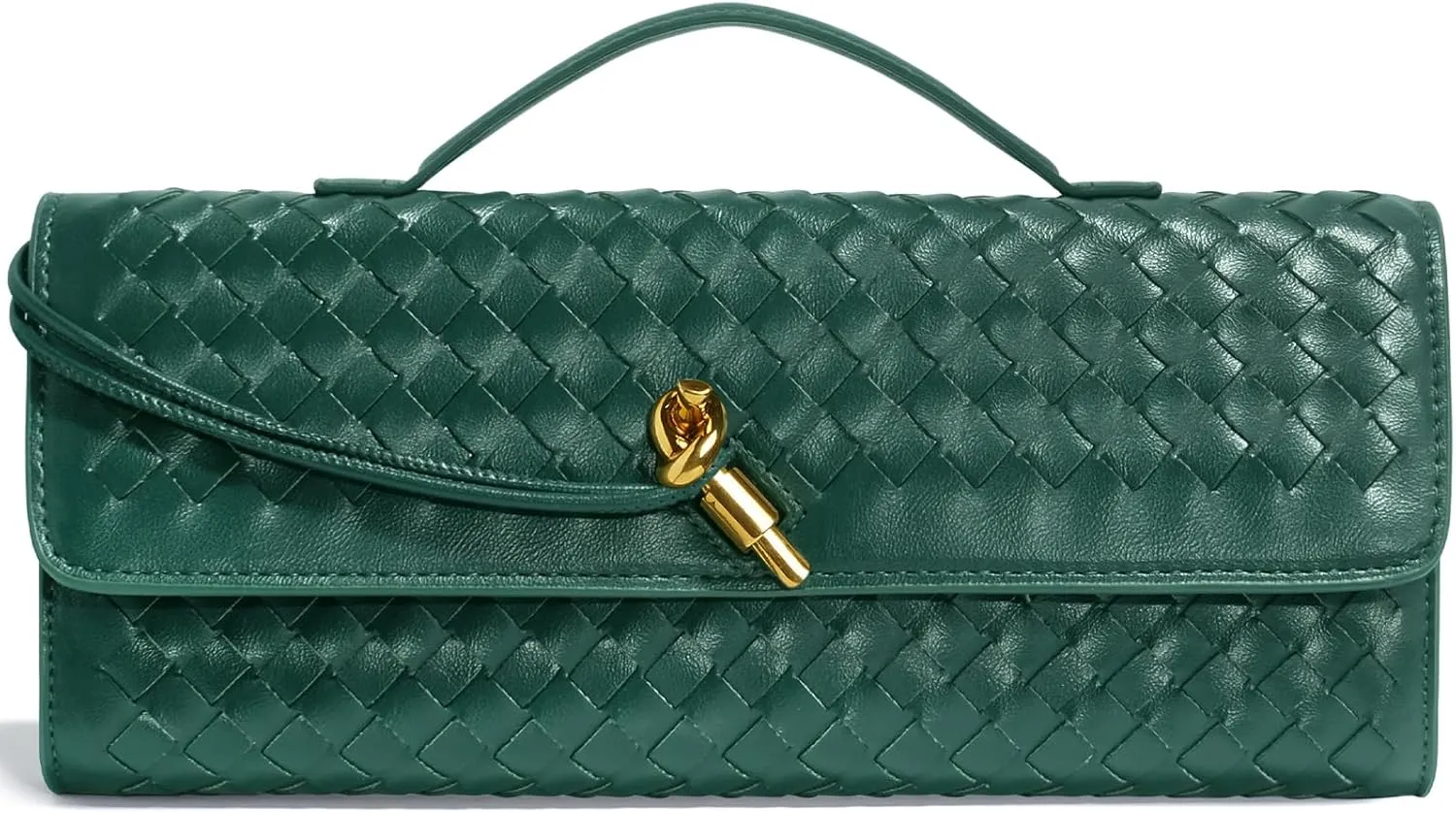 Woven Clutch Purses for Women, Leather Evening Bag Shoulder Handbag Formal Satchel Crossbody Purse Party Bag